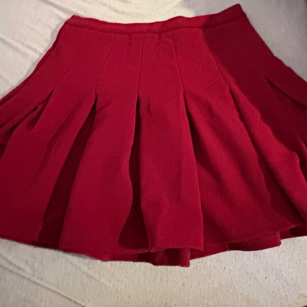 SHEIN Vibrant Red Skater Skirt